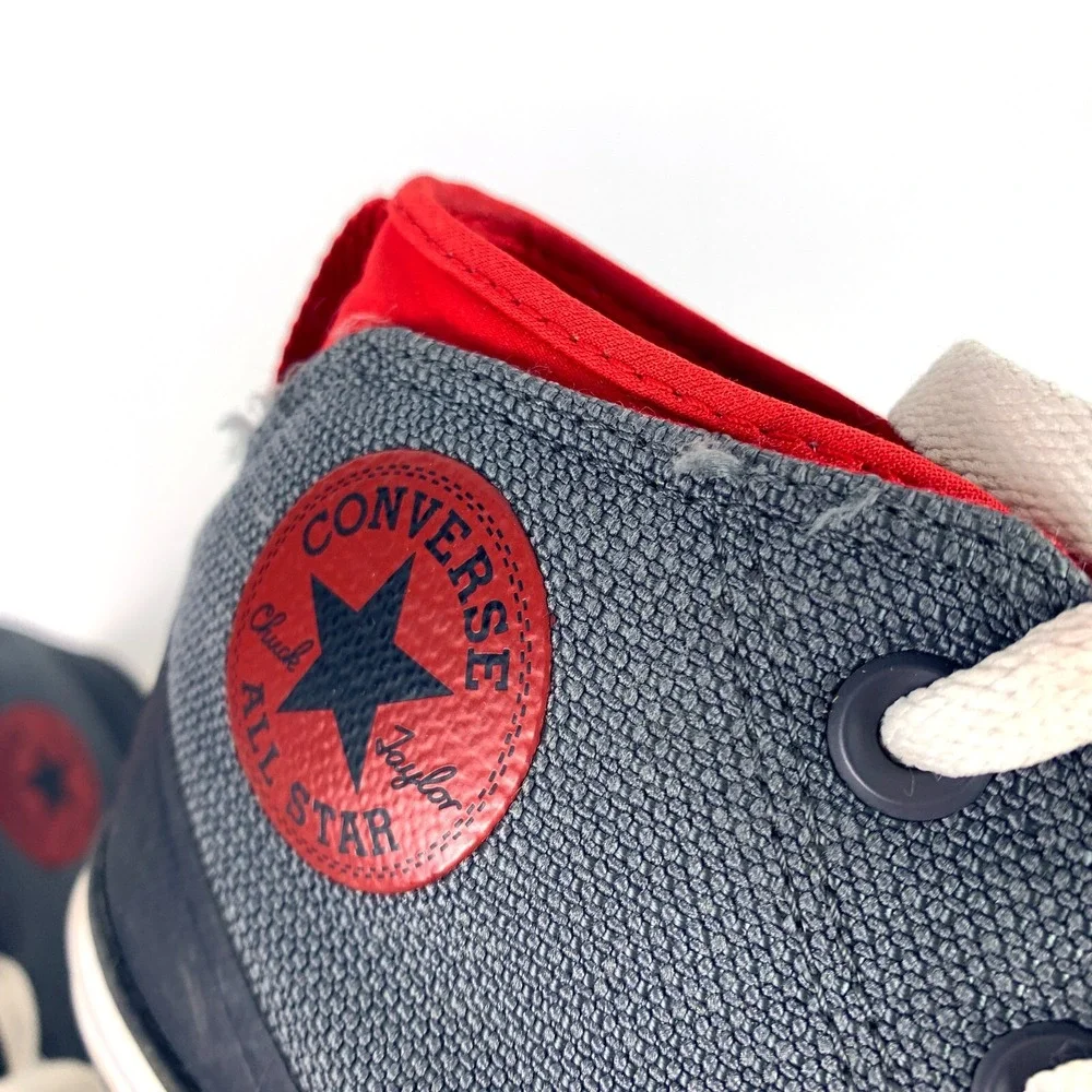 Converse All Star Syde‎ Street Mid Sneaker Jr Sz 4 Red Gray Black Chuck Taylor